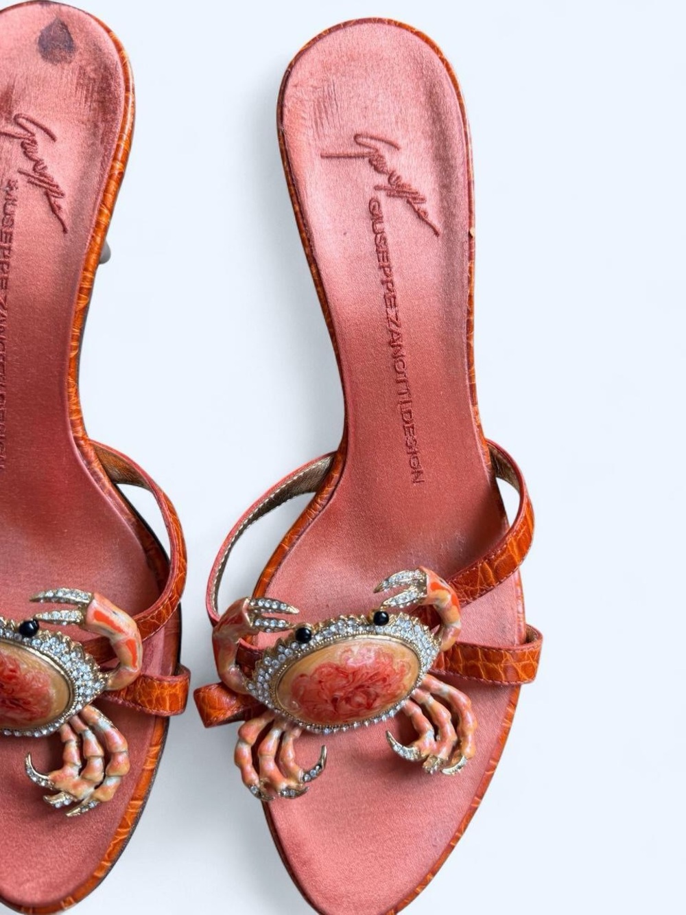 Giuseppe Zanotti Embellished Crab Cancer Kitten Heel Sandals Vintage Archival 38 - Picture 4 of 15